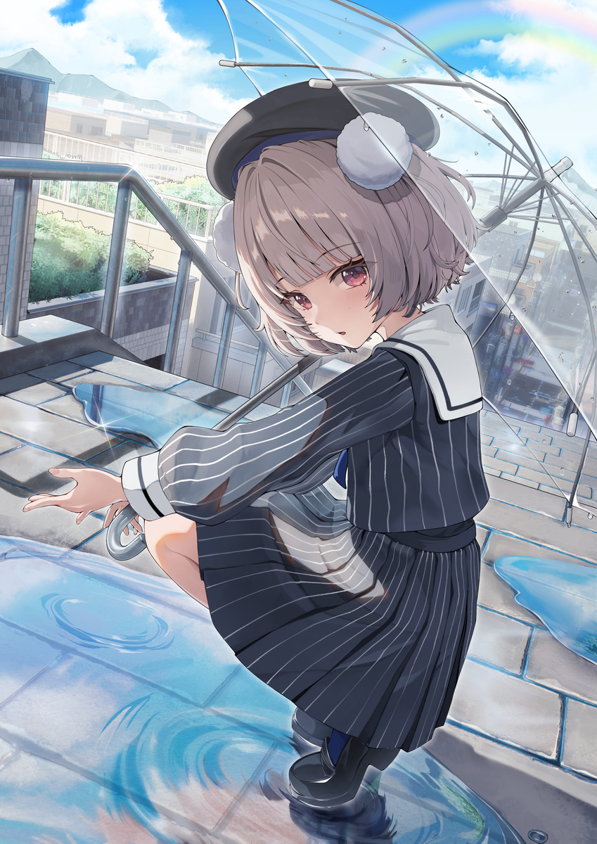 This is a pixiv picture whose title is 雨衣.