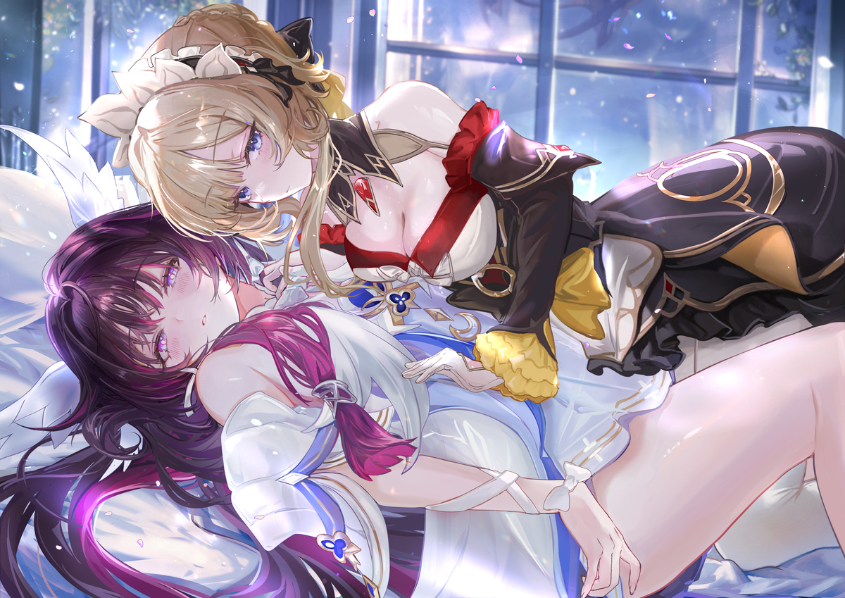 This is a pixiv picture whose title is 🧡❤️.