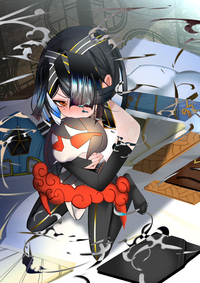 This is a pixiv picture whose title is なんか睨んでるな….