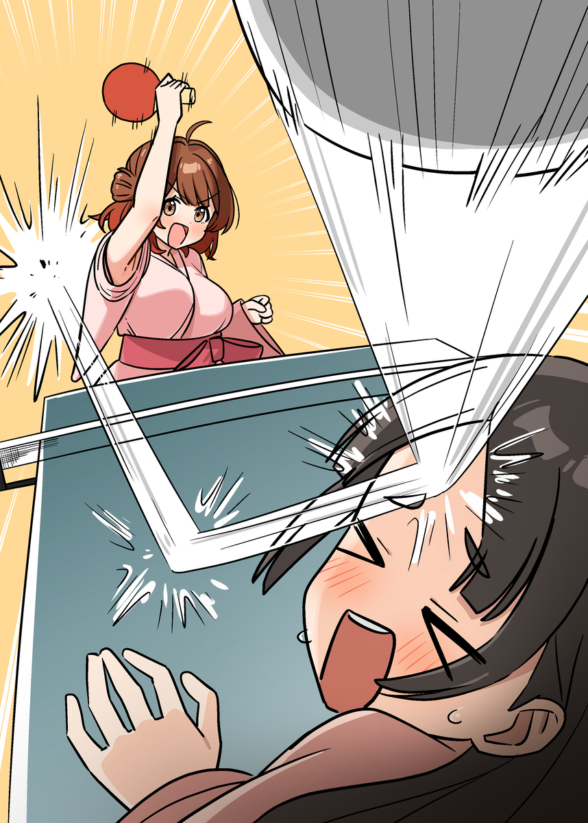 This is a pixiv picture whose title is 温泉卓球.