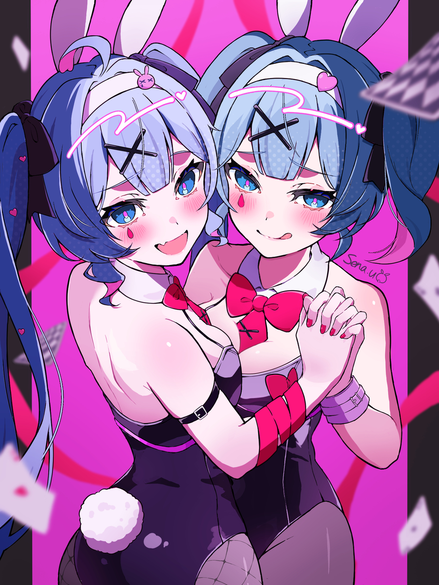 This is a pixiv picture whose title is どっちと遊ぶ？.