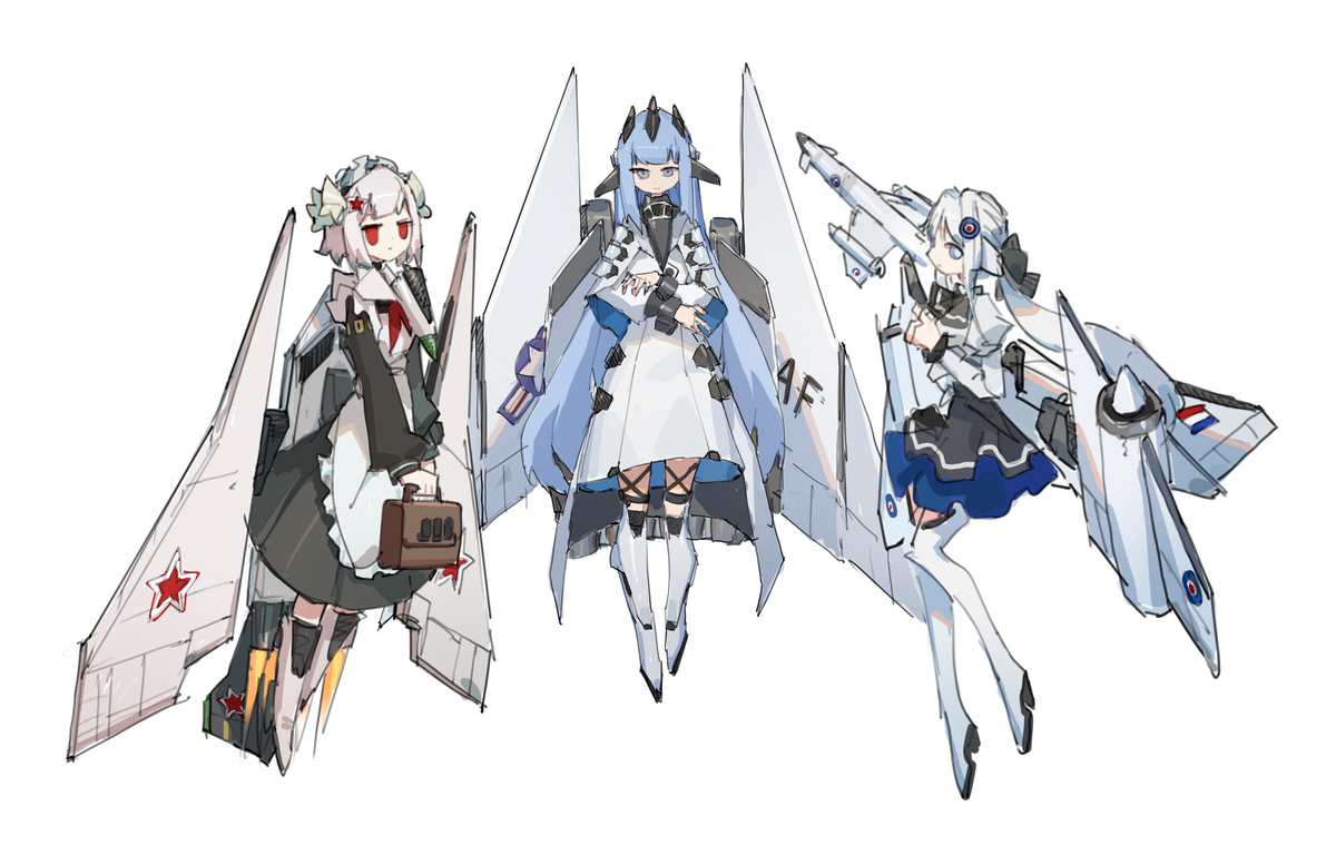 This is a pixiv picture whose title is 高空高速三人组.