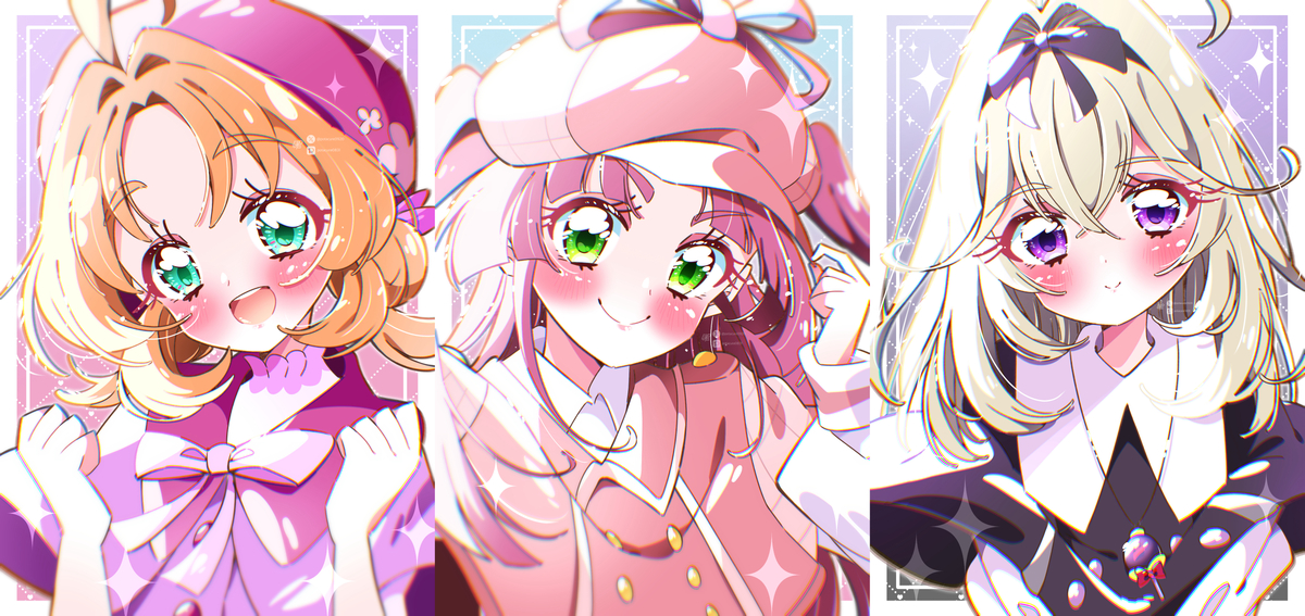 This is a pixiv picture whose title is 名探偵プリキュア！　変身前の3人.