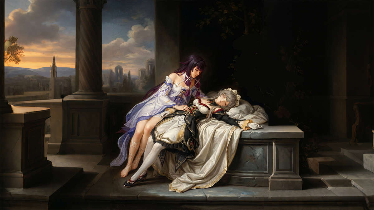 This is a pixiv picture whose title is “另外,她也花了很长时间,同桑多涅的遗体告别……”.