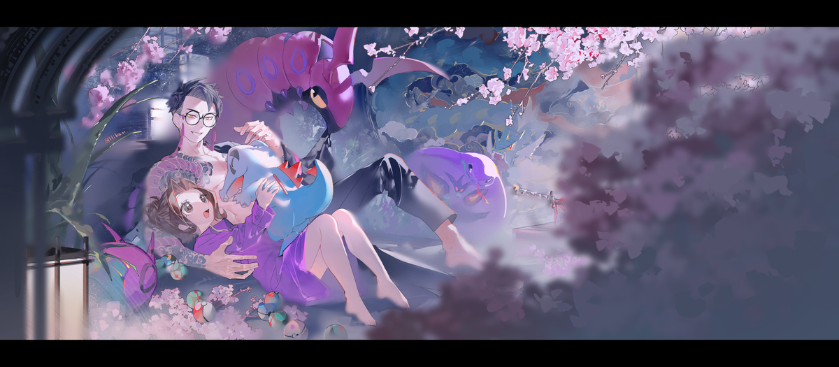 This is a pixiv picture whose title is 猛猛和大乌哥交配完的事后.