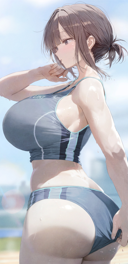 This is a pixiv picture whose title is でっっかい陸上部ちゃん🏃‍♀️=3.