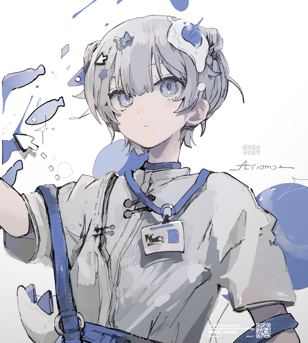 This is a pixiv picture whose title is 🐟⇧✒️.