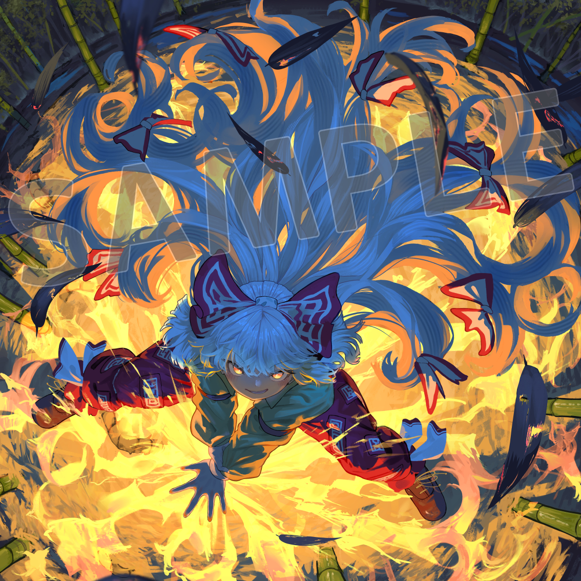 This is a pixiv picture whose title is 【WORK】100円ショップグッズ『月まで届け、不死の煙』.