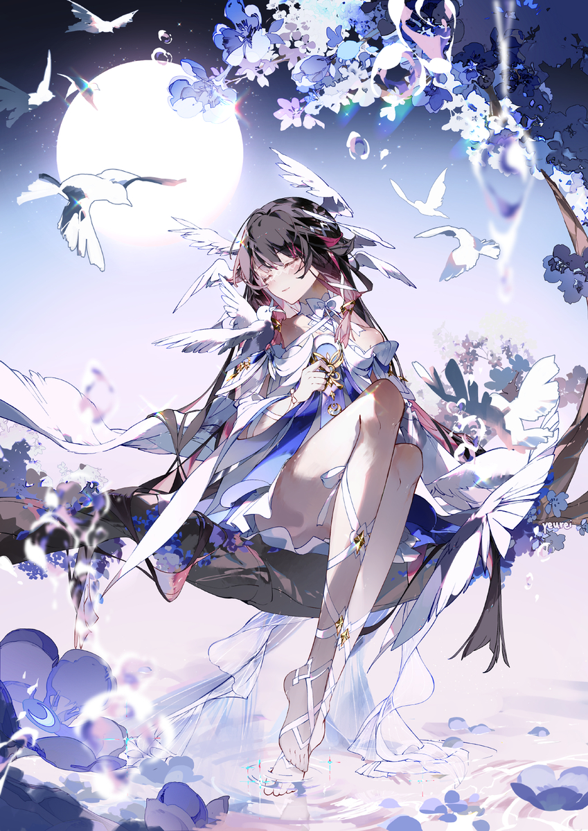 This is a pixiv picture whose title is Moon Maiden.