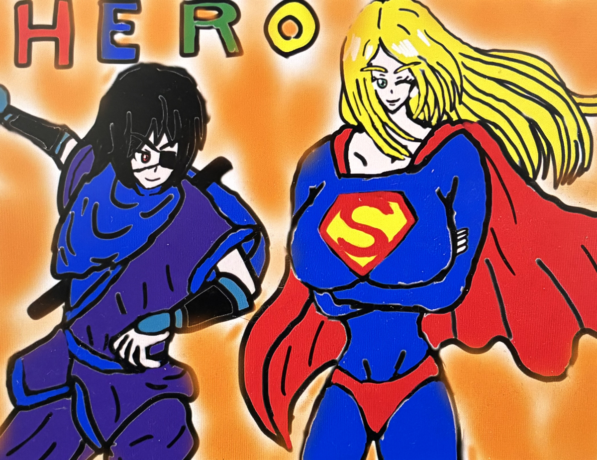 This is a pixiv picture whose title is ヒーロー幼馴染💕💕🇯🇵🇺🇸.