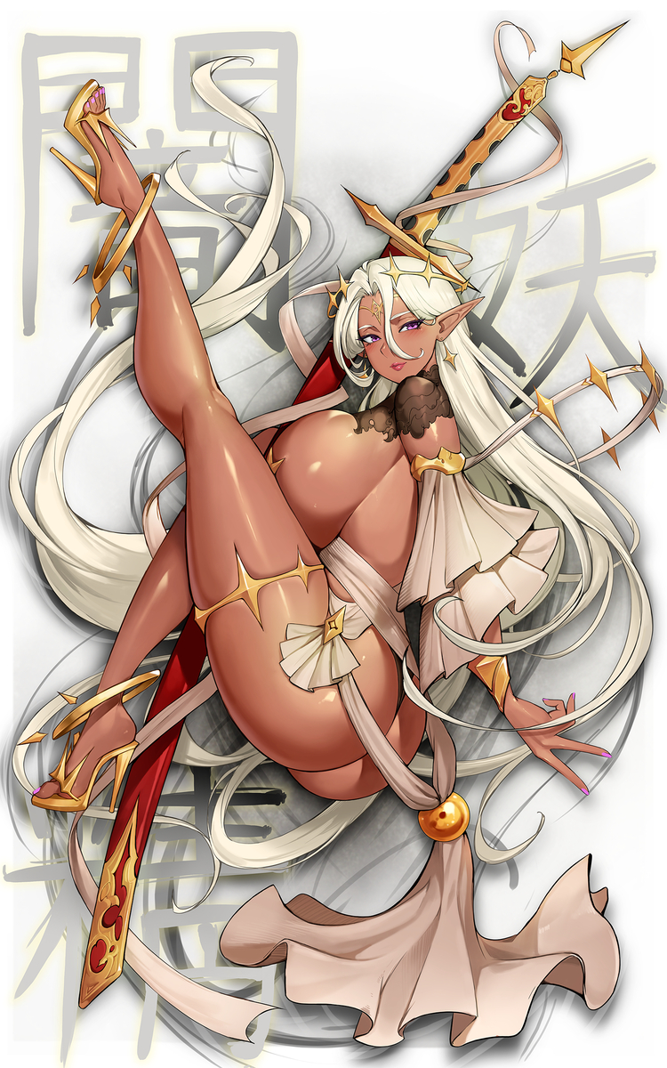 This is a pixiv picture whose title is 闇妖精.