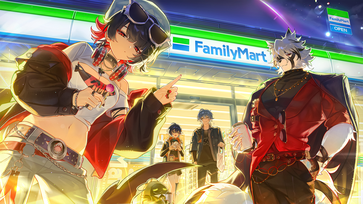 This is a pixiv picture whose title is 『ゼンレスゾーンゼロ』ファミマコラボ.