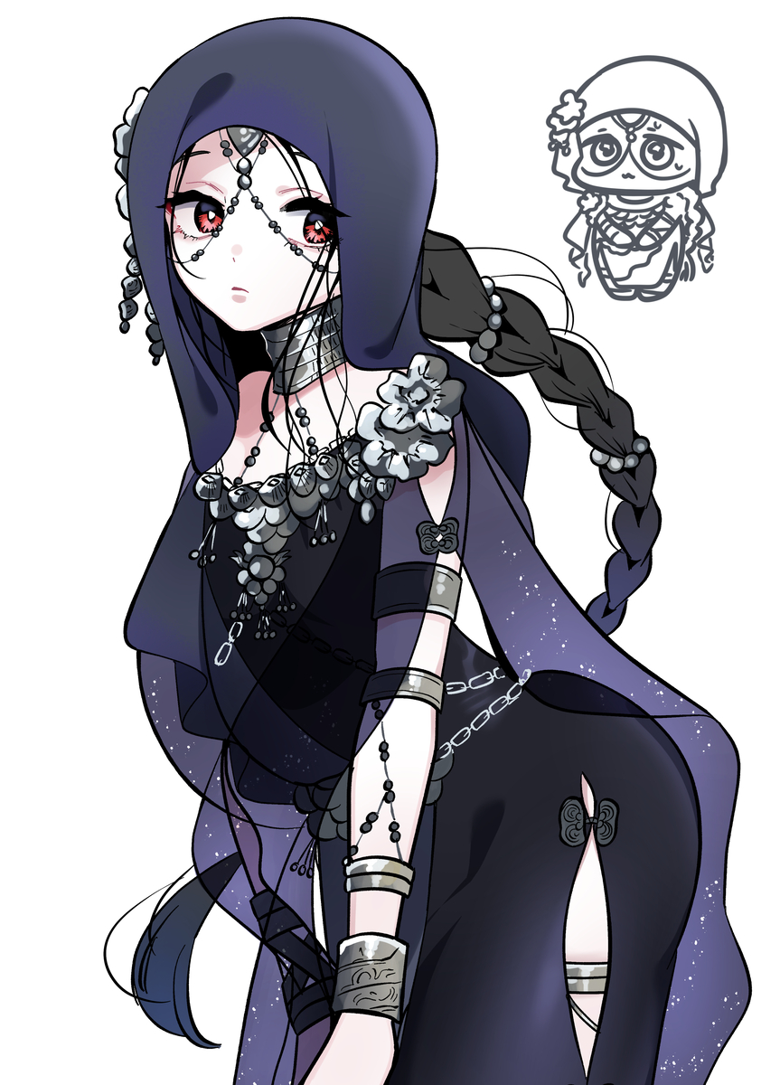 This is a pixiv picture whose title is 葬儀屋ちゃん（暗黒）.