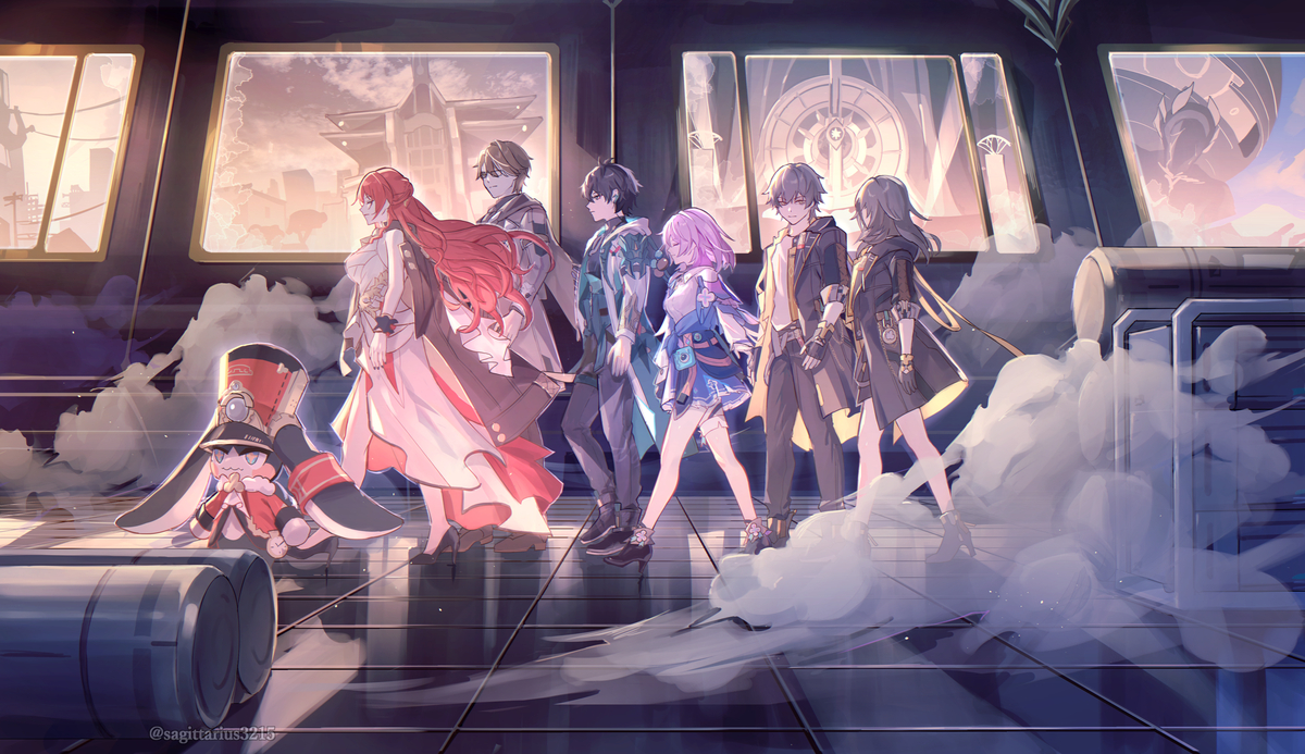 This is a pixiv picture whose title is 旅は続く.