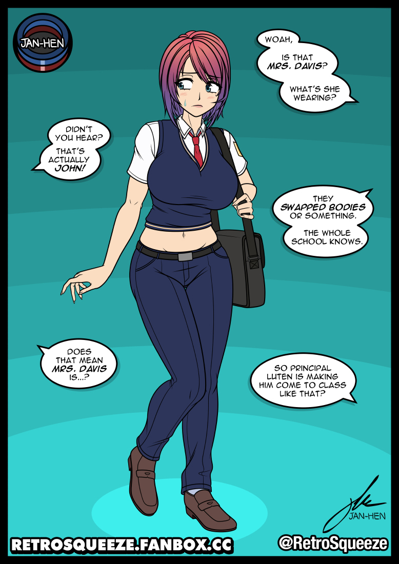 This is a pixiv picture whose title is Body Swap - John and Sandra.