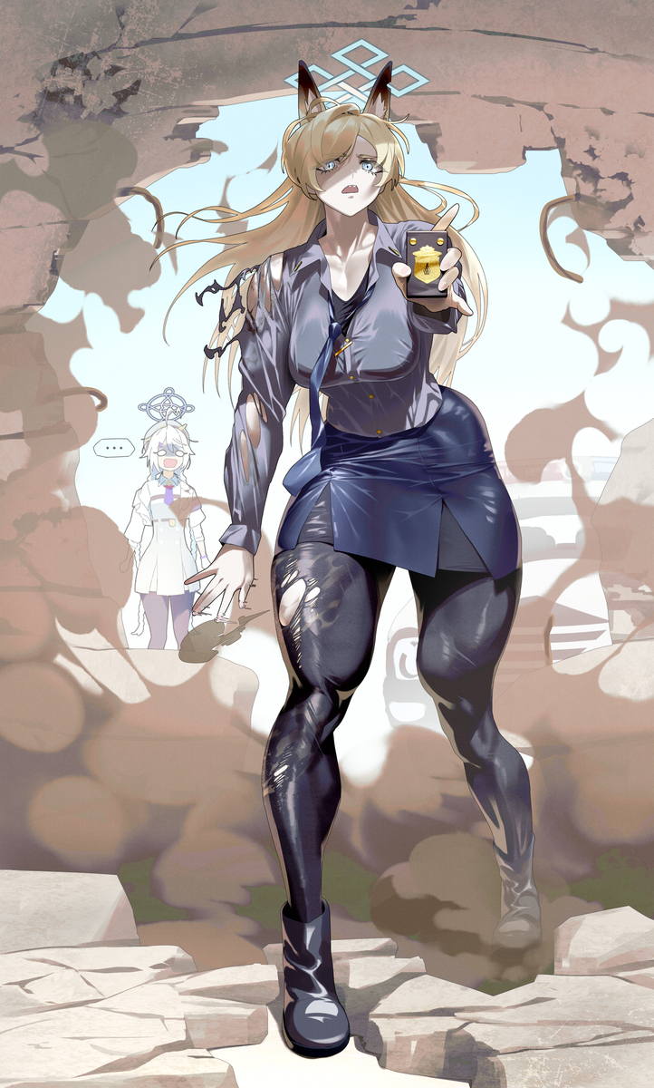 This is a pixiv picture whose title is 尾刃カンナ-逮捕する.