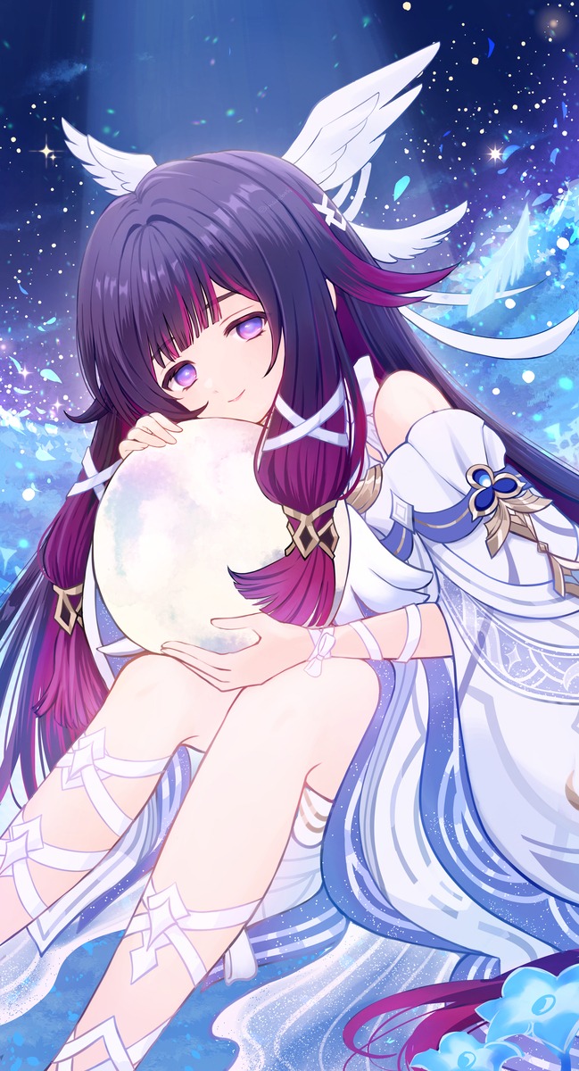 This is a pixiv picture whose title is 月神の少女.