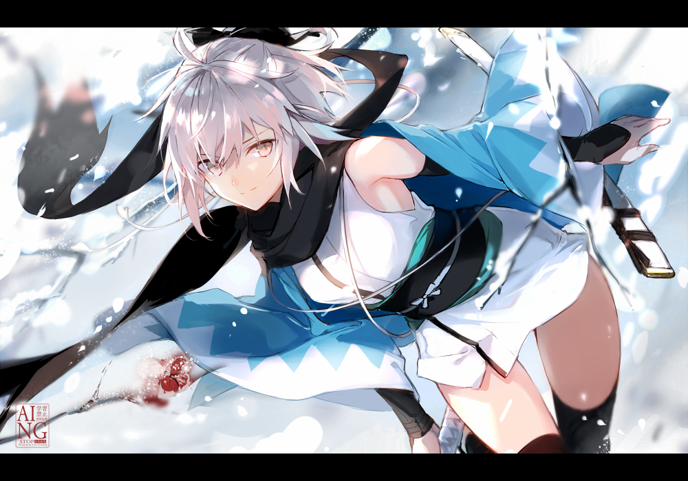 This is a pixiv picture whose title is 雪と桜3.