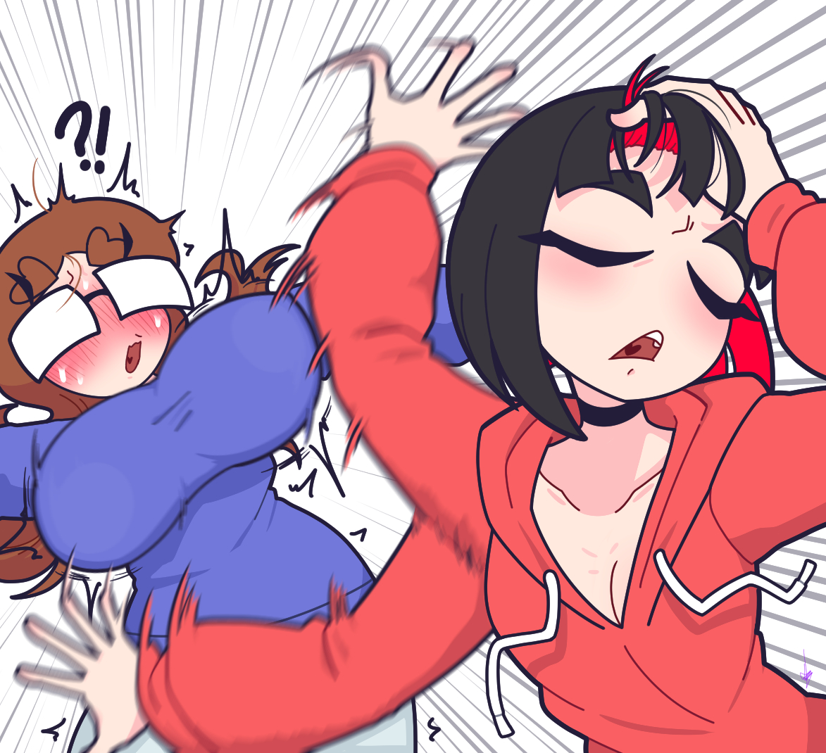 This is a pixiv picture whose title is 젖치기.