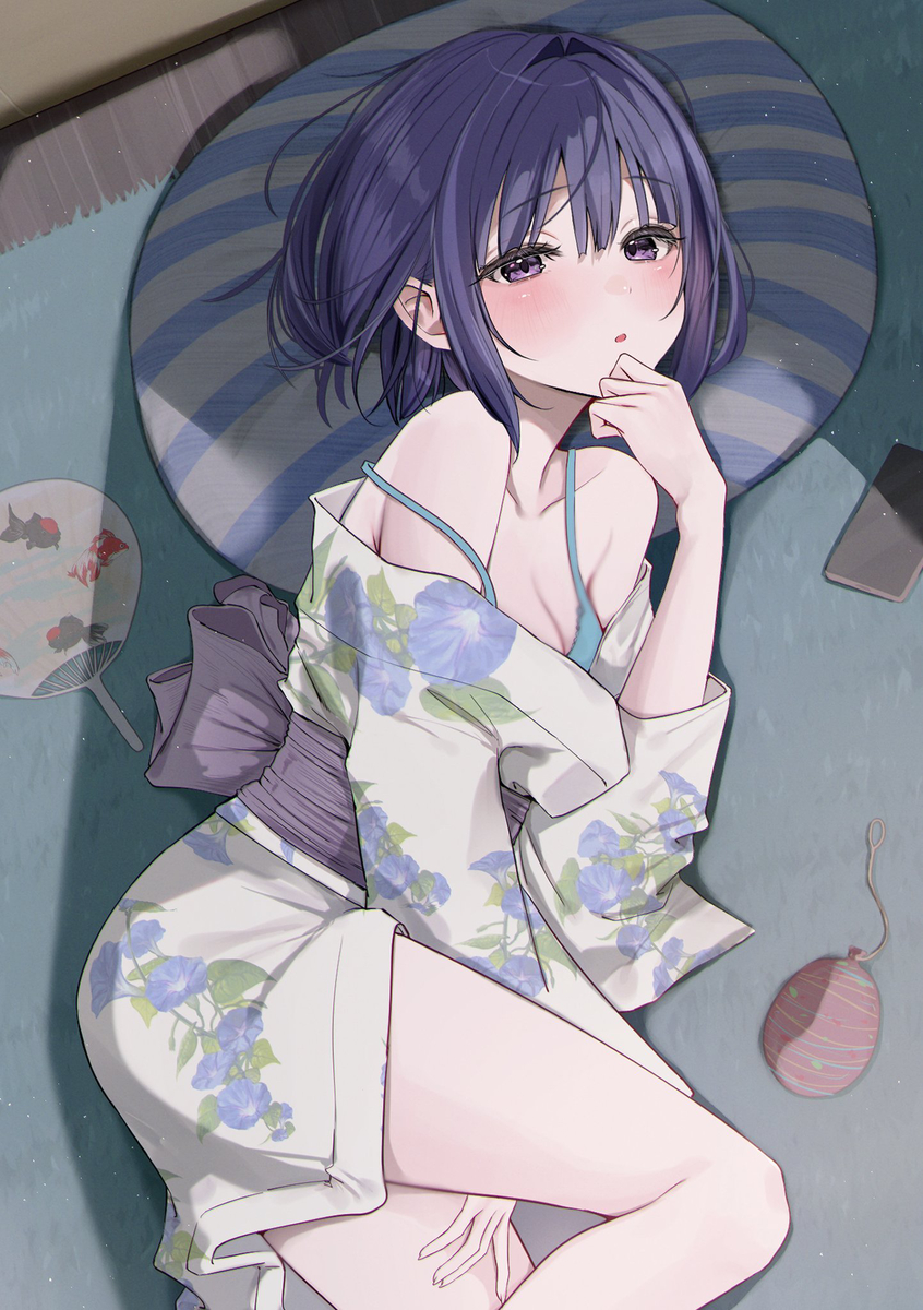 This is a pixiv picture whose title is 「どうしたの、そんなじっと見つめて……」.