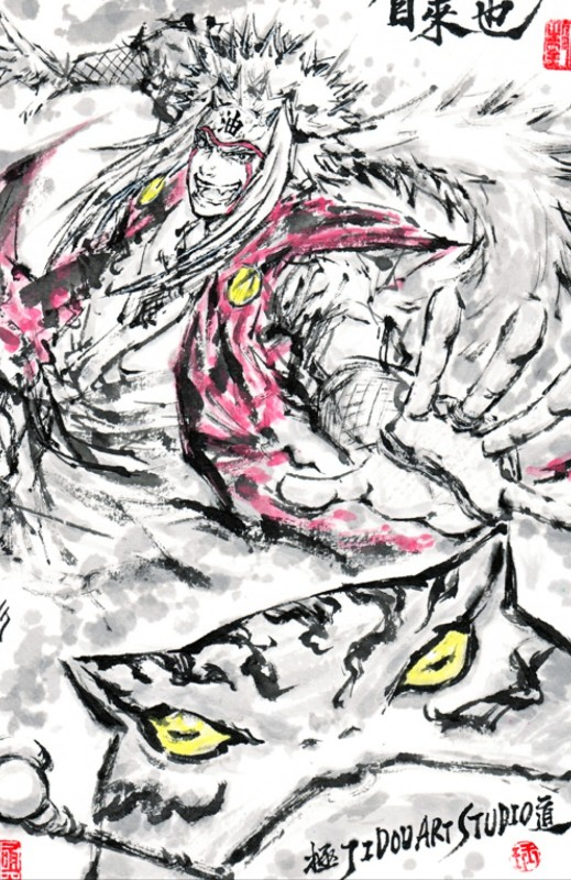 This is a pixiv picture whose title is 【極道畫師】自來也.