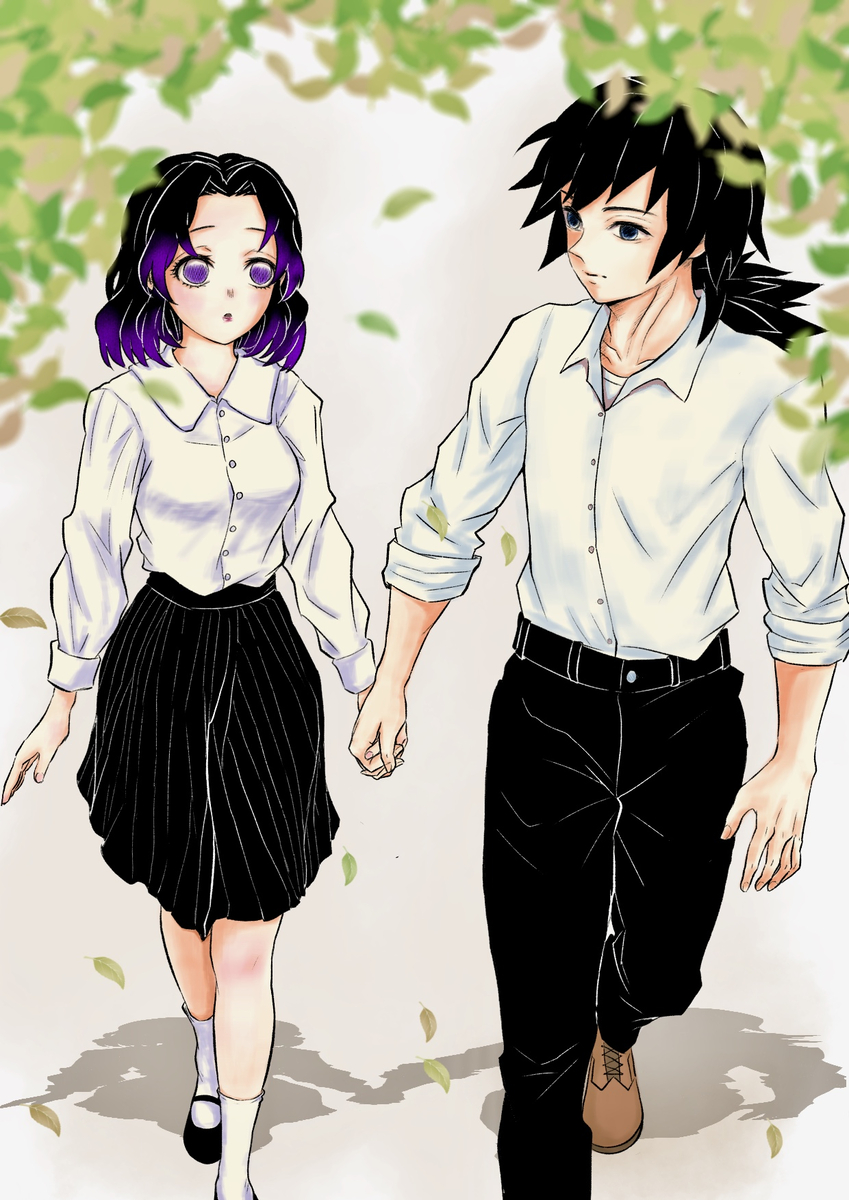 This is a pixiv picture whose title is 『稜線は今も燃えている』『冨岡家の日常』挿絵.