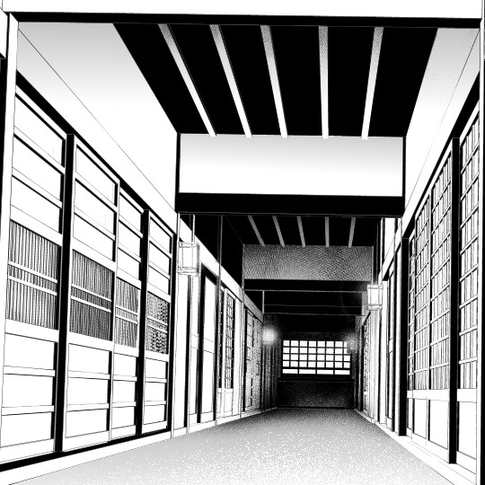 This is a pixiv picture whose title is 和風廊下３D素材.