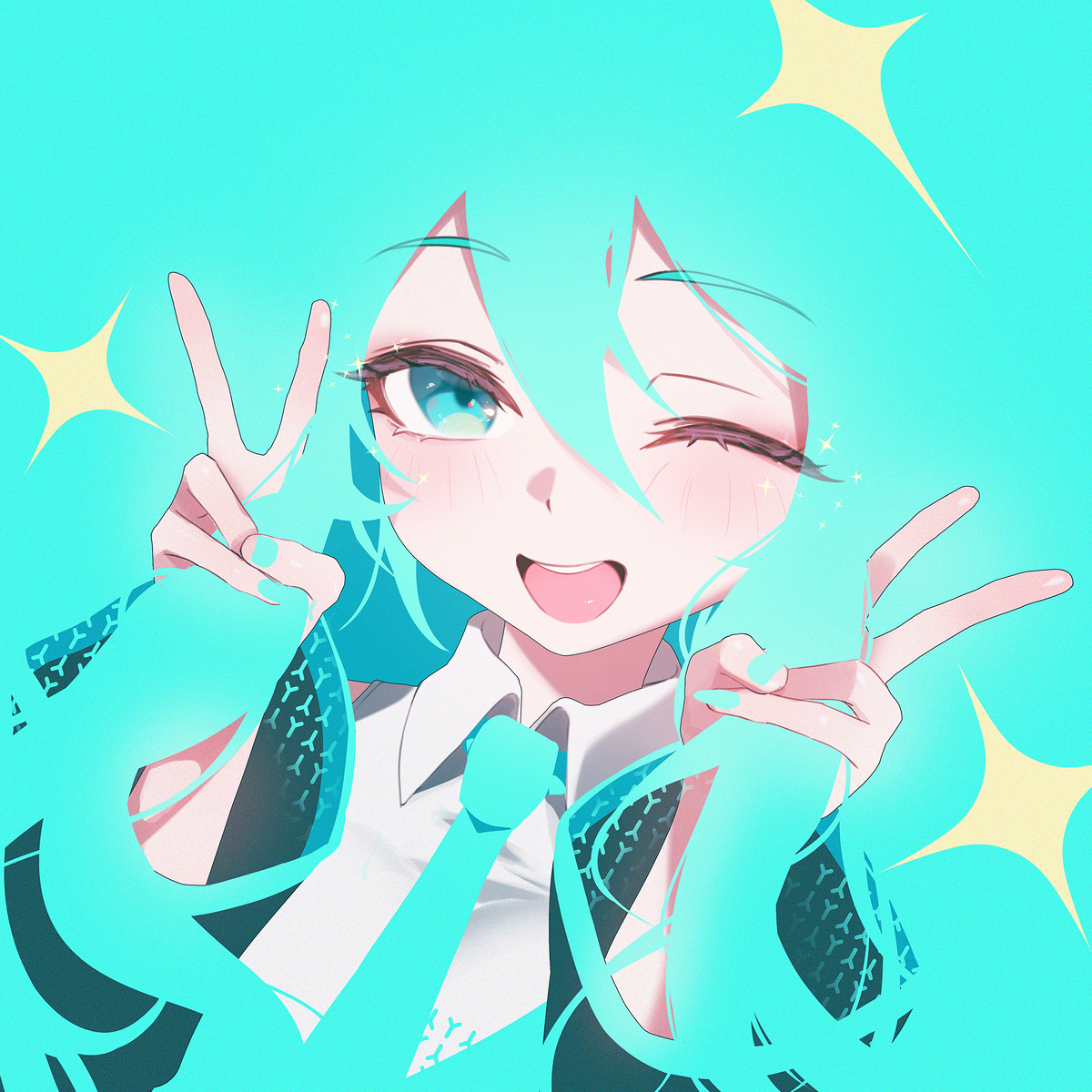 This is a pixiv picture whose title is ミク.