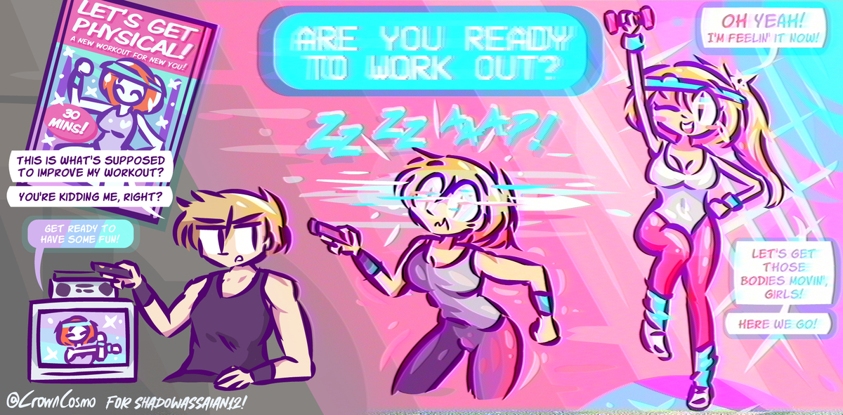 This is a pixiv picture whose title is Let Her Work it Out (Workout TG).