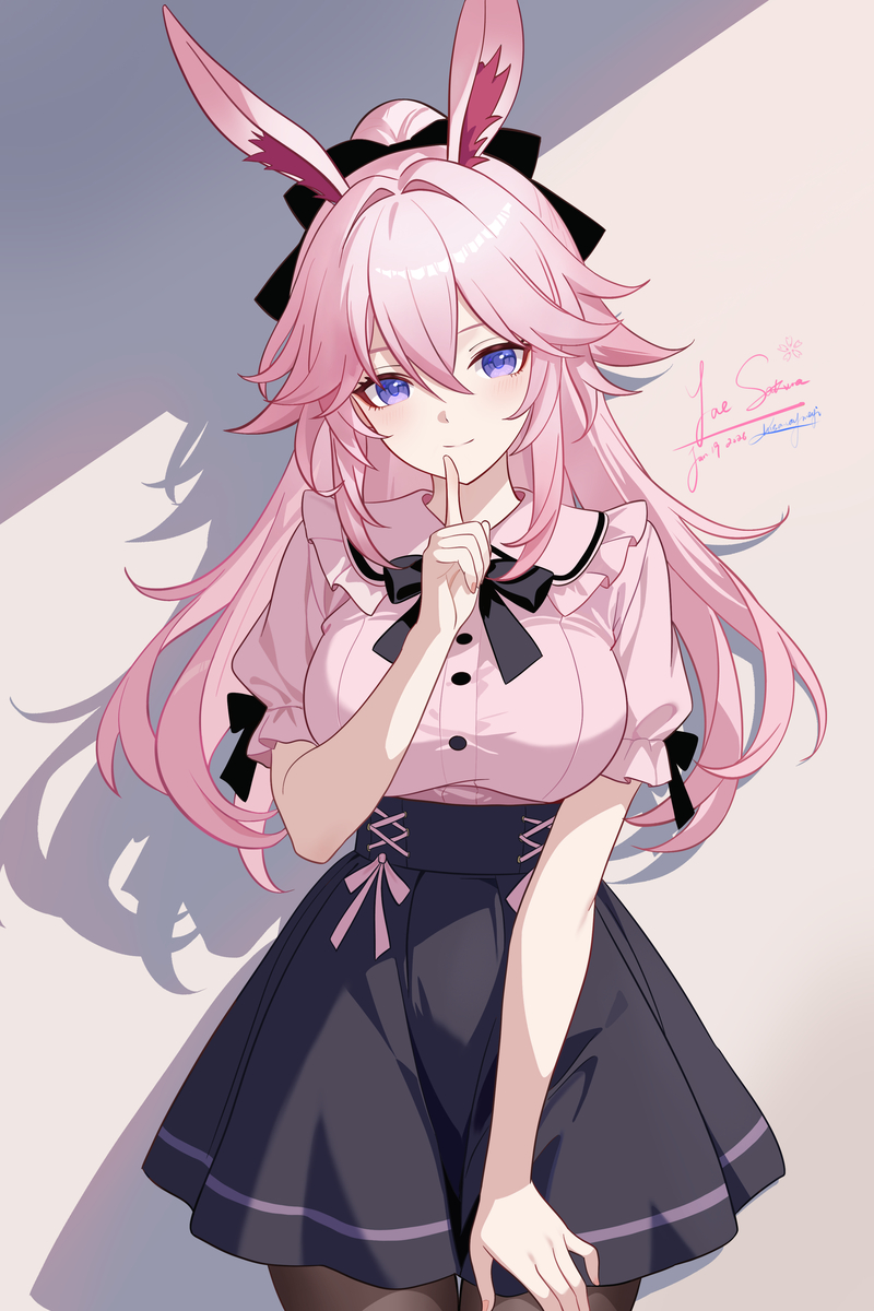 This is a pixiv picture whose title is 地 雷 系 粉 毛 狐 狸.