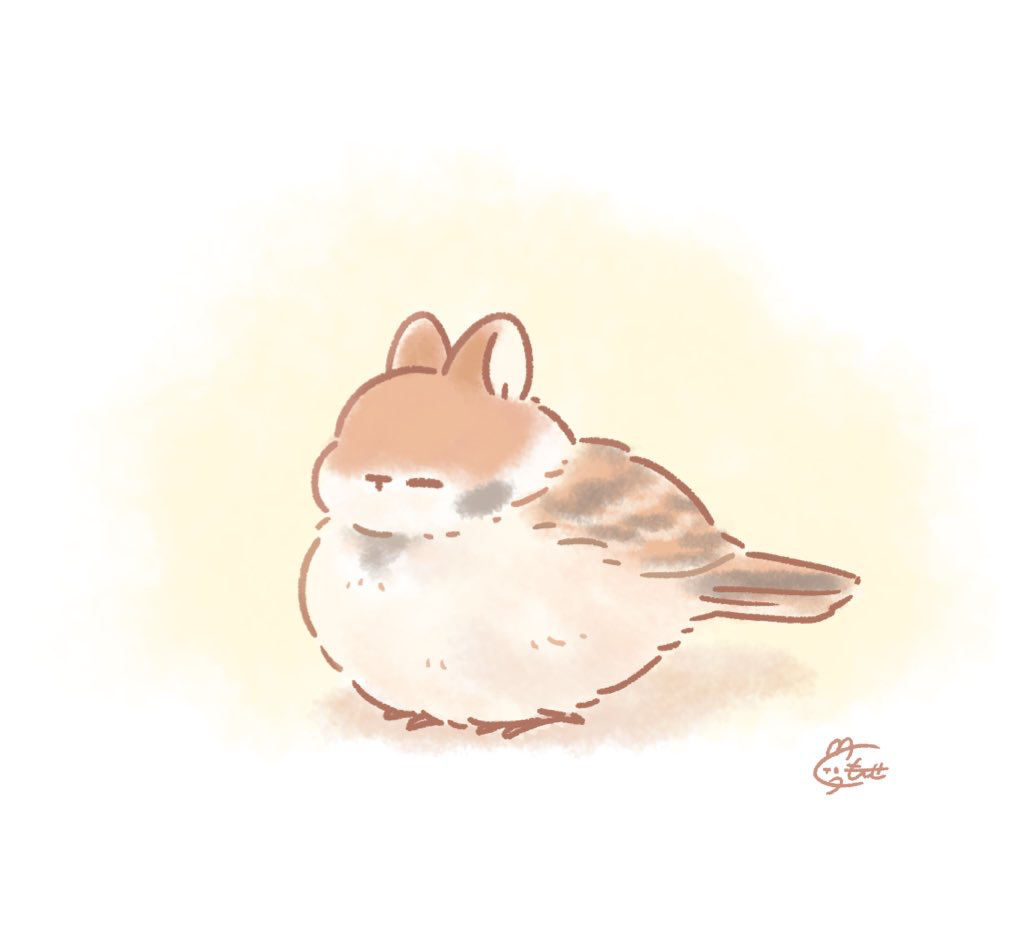 This is a pixiv picture whose title is ふくら雀うさぎ.