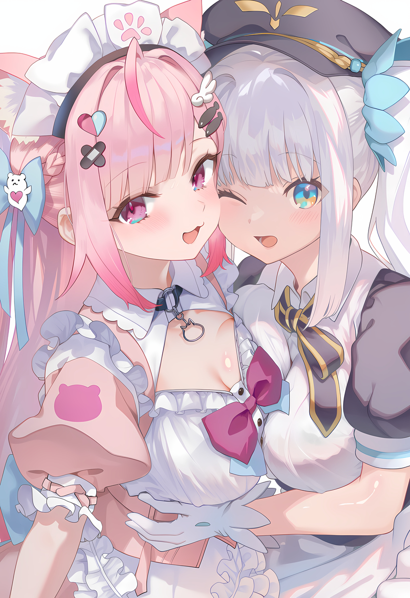 This is a pixiv picture whose title is さくめあ♥ パドル配信おもしろてえてえすぎたよね・・・♥.