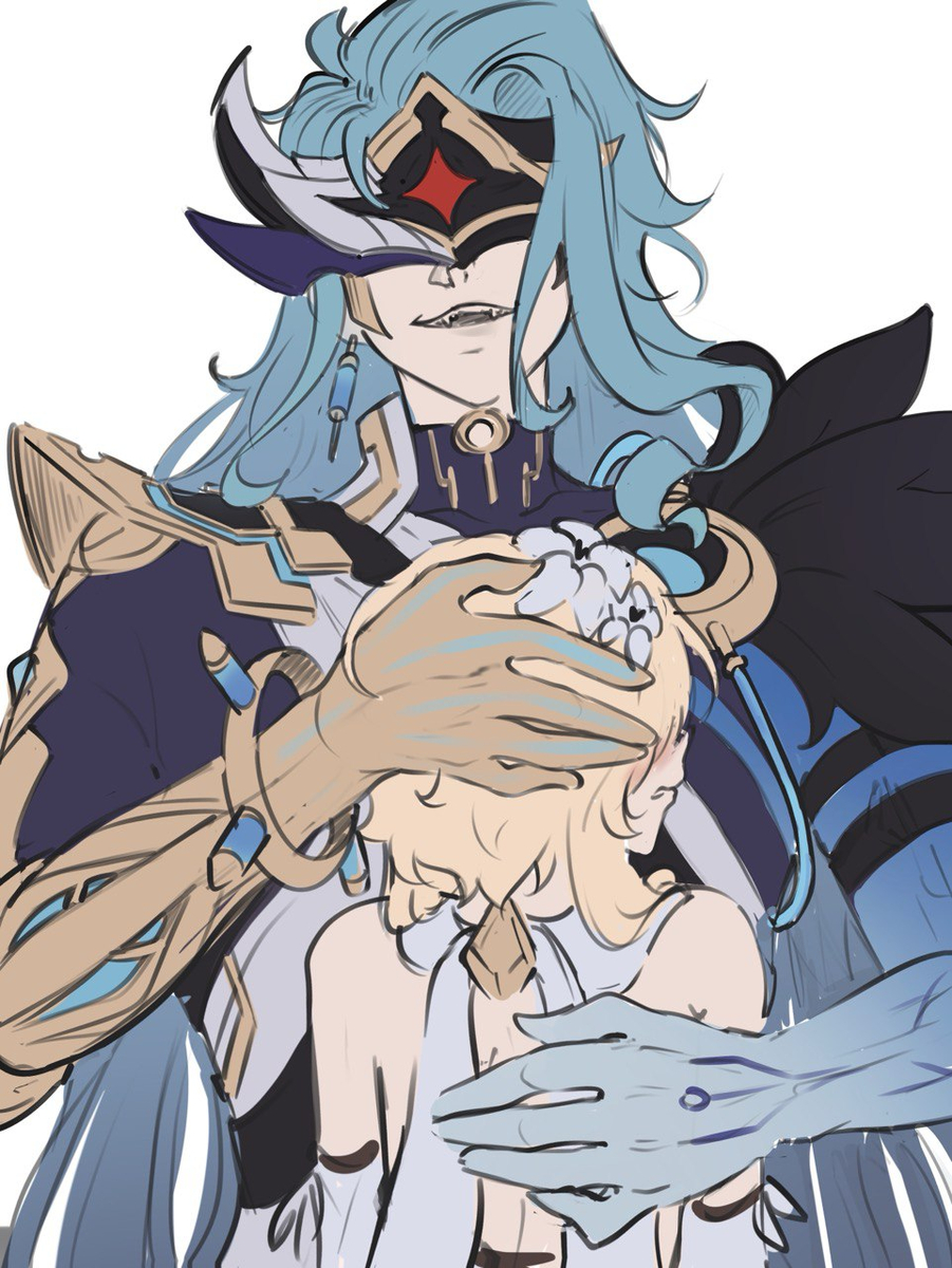 This is a pixiv picture whose title is Dottore x Lumine.