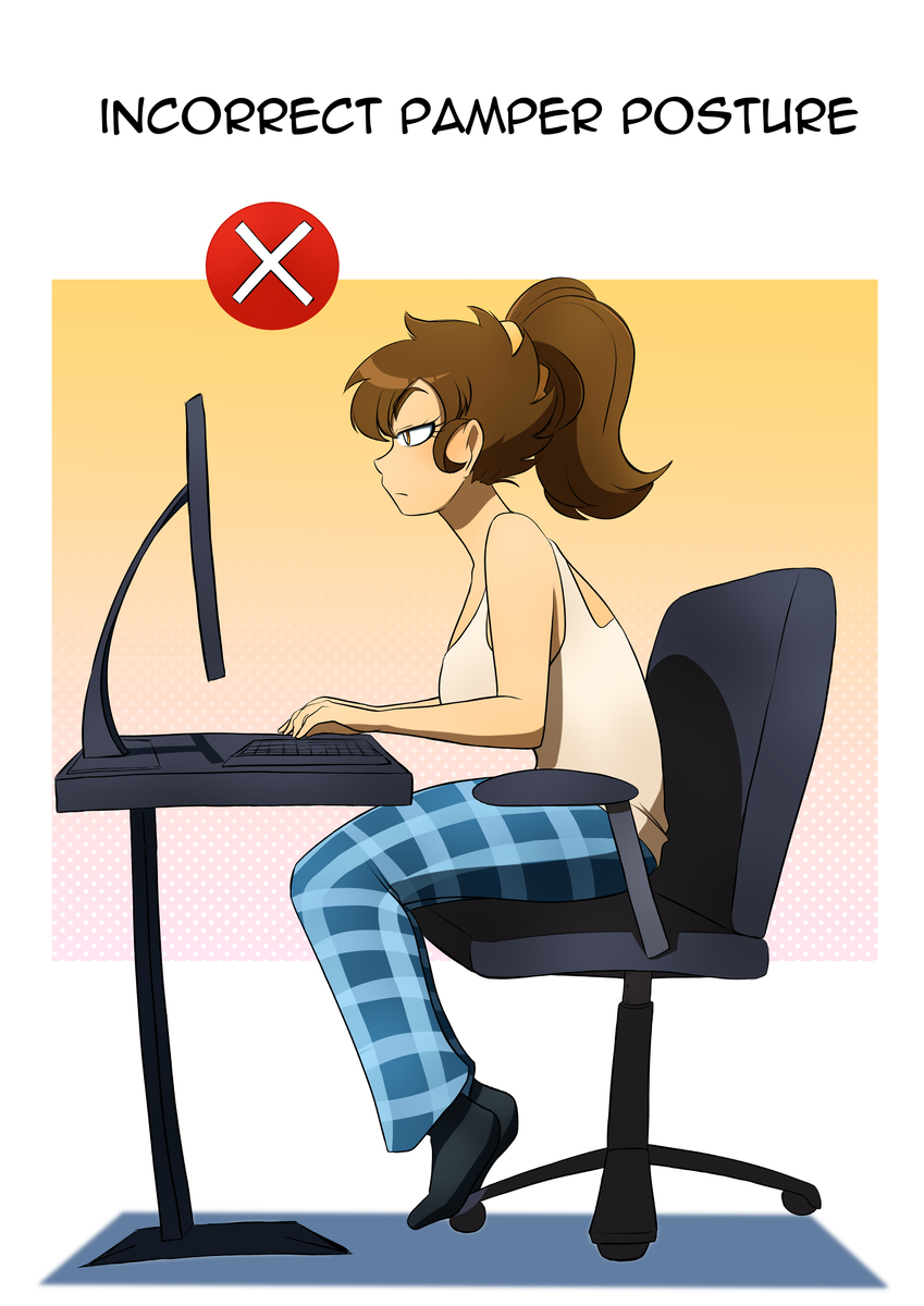 This is a pixiv picture whose title is Proper Pamper Posture.