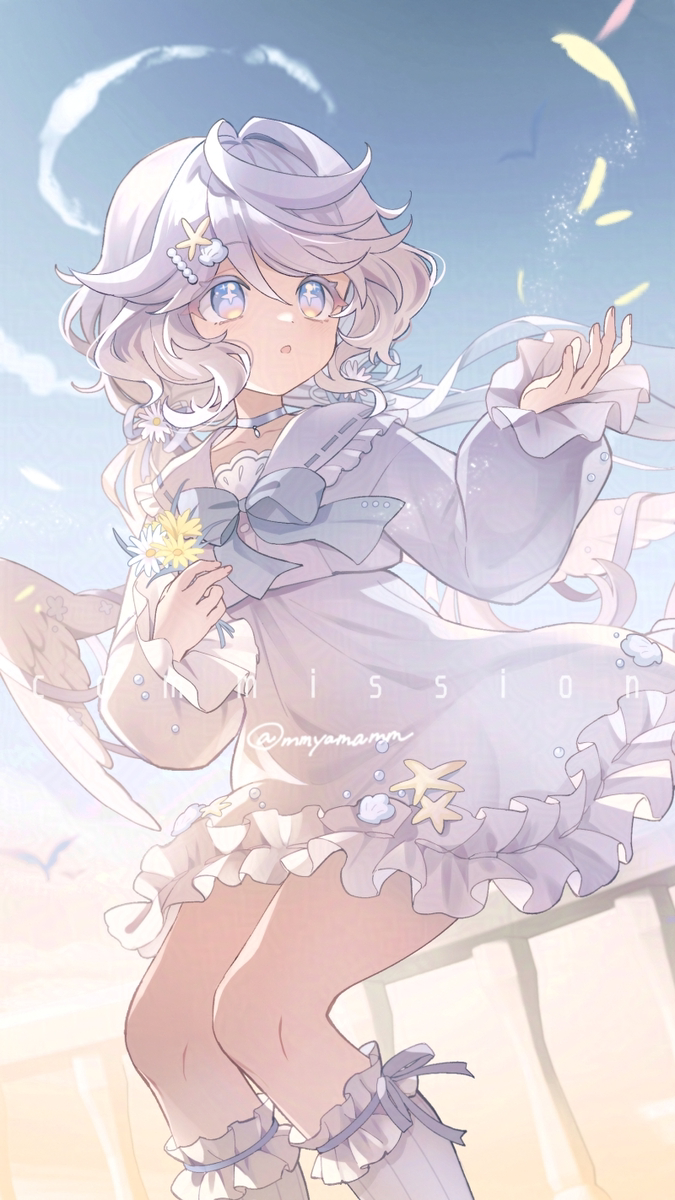 This is a pixiv picture whose title is 🌅🌼🪽.