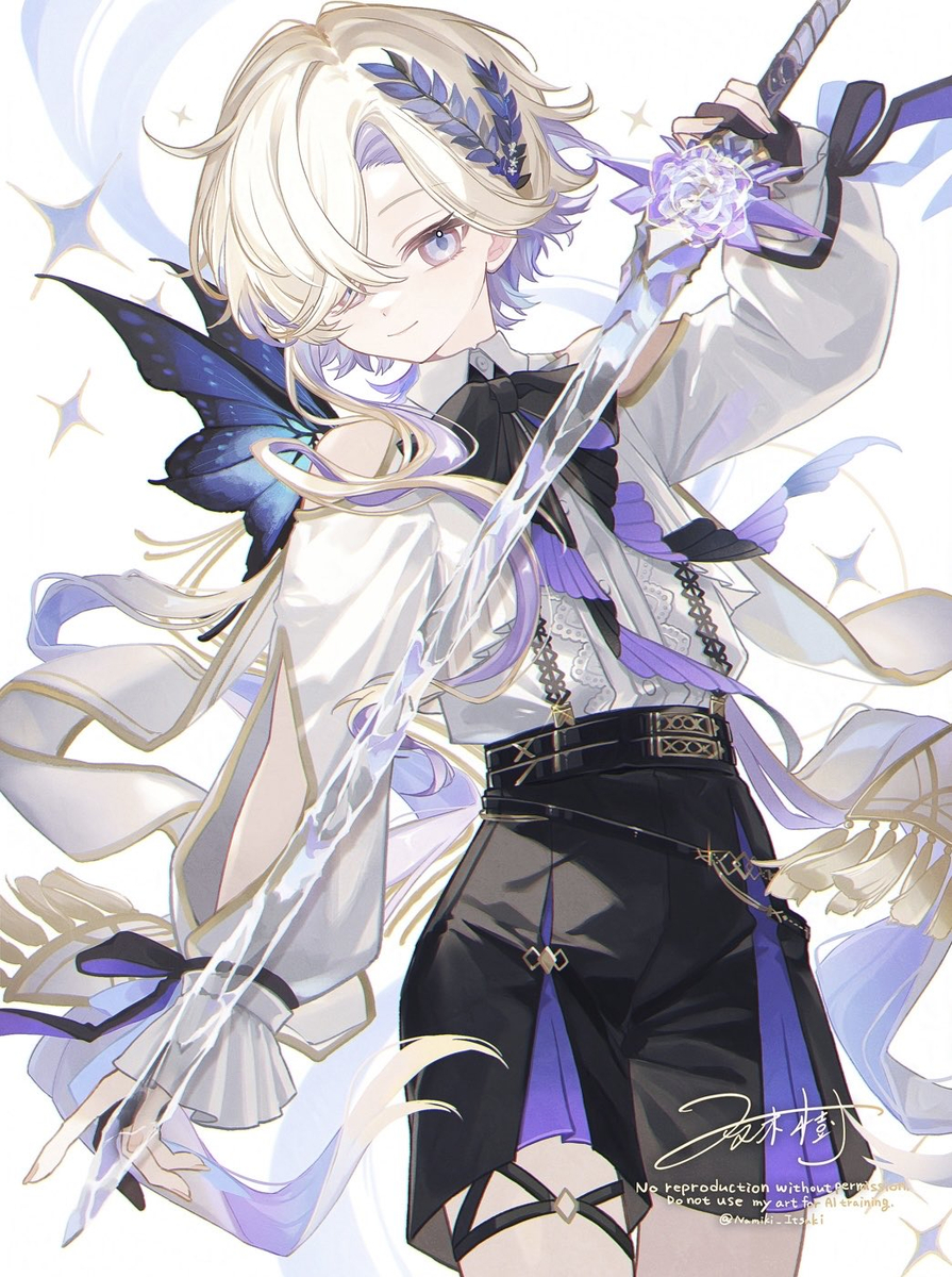 This is a pixiv picture whose title is 揺羽の晶刃.