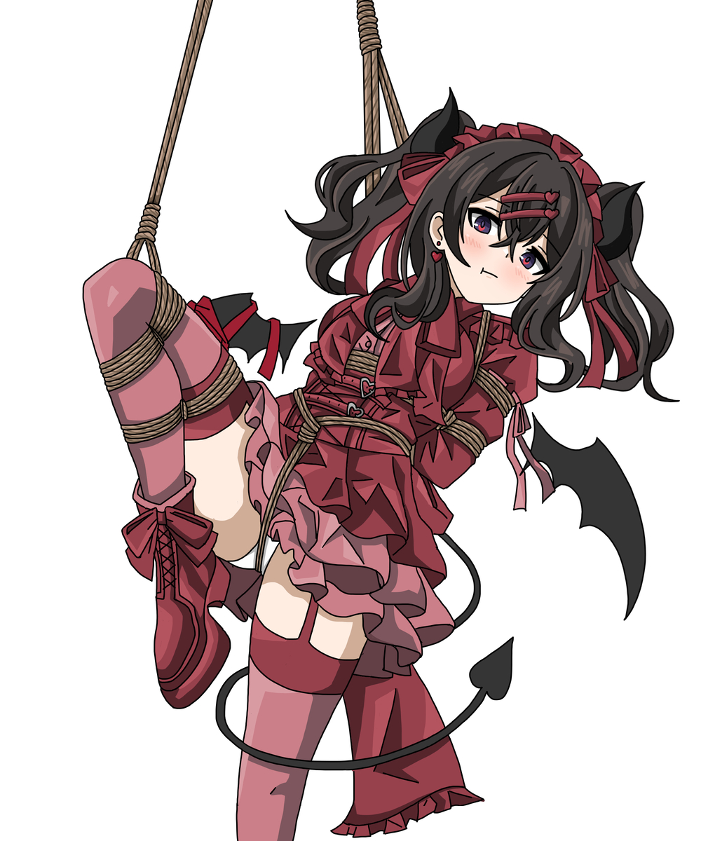 This is a pixiv picture whose title is skeb 小悪魔ゴスロリ.