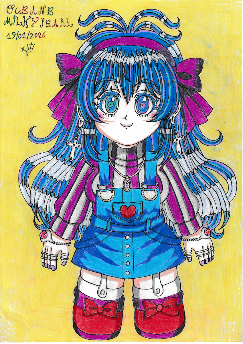 This is a pixiv picture whose title is オセアン ミルキーパール 愛らしいちび 🥺🎀💅🏻🔮💙✝️🪄🧞‍♀.