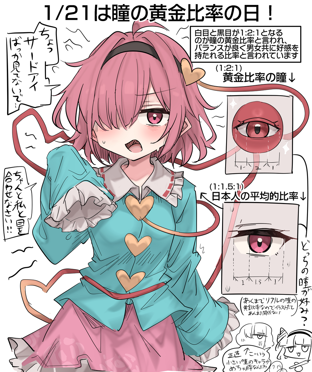 This is a pixiv picture whose title is 1/21は瞳の黄金比率！.