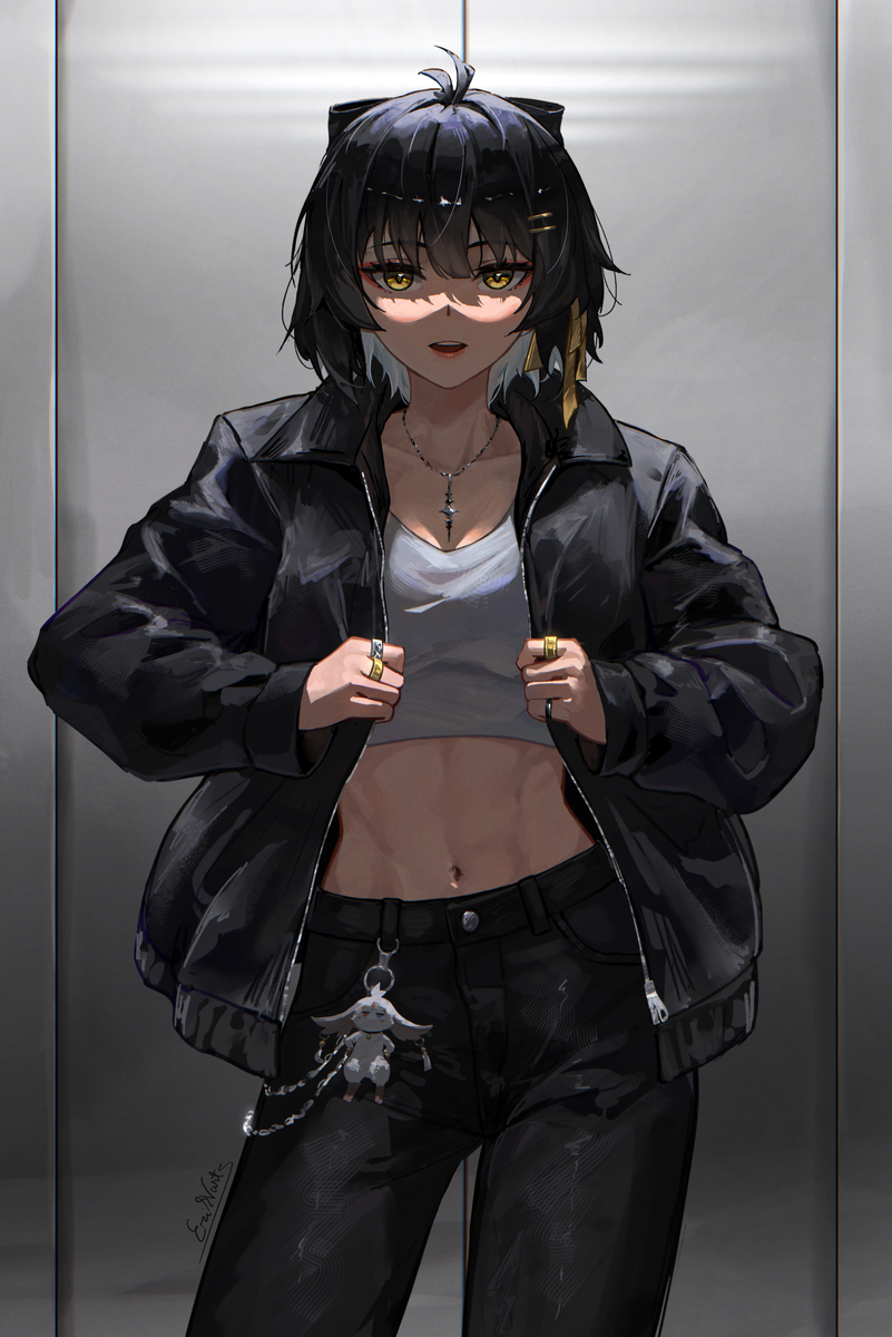 This is a pixiv picture whose title is FRover in jacket.