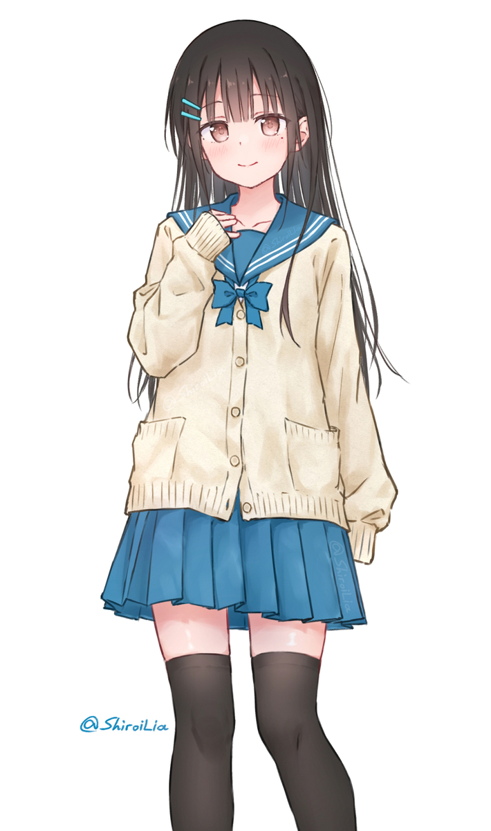 This is a pixiv picture whose title is セーラー服とカーディガン❄️.