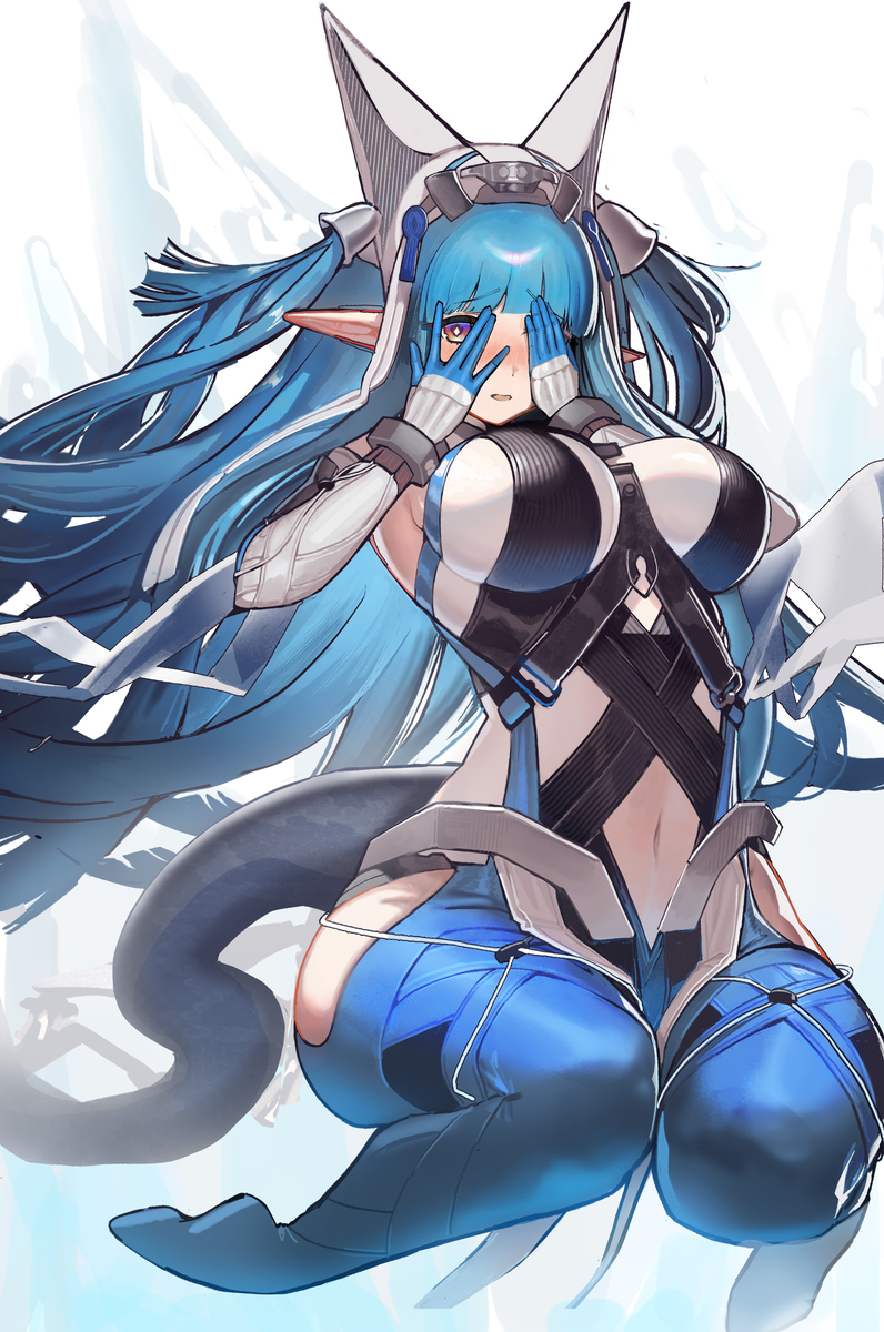 This is a pixiv picture whose title is 恥ずかしがり屋なラストライトちゃん🩵.