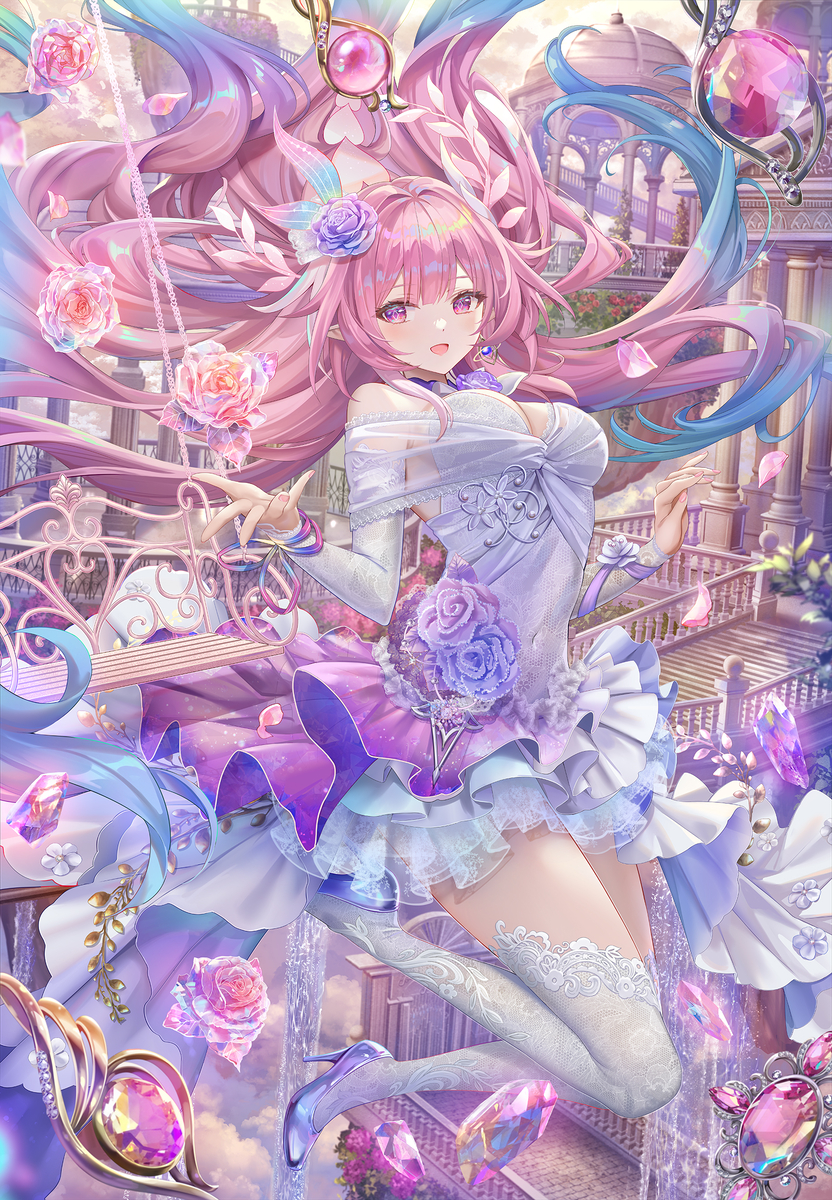 This is a pixiv picture whose title is ドレスドキュレネ with ローズクォーツ.