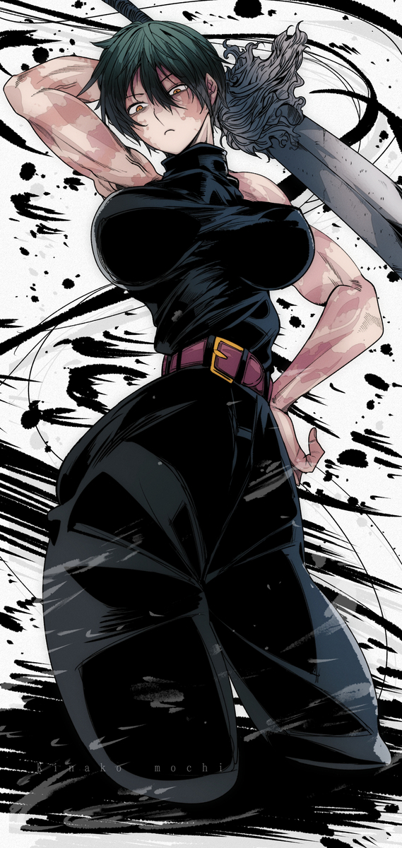 This is a pixiv picture whose title is 呪術廻戦【禪院真希💪🖤】.