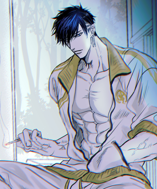 This is a pixiv picture whose title is 朝の一服。.