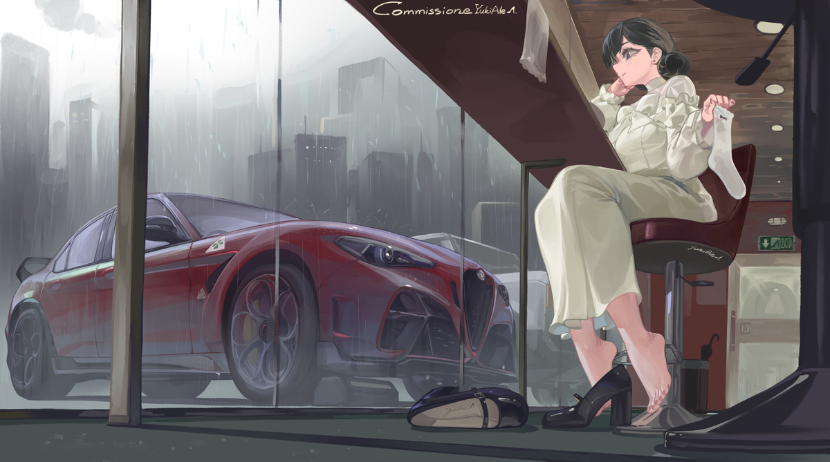 This is a pixiv picture whose title is Rainy day 🍀.