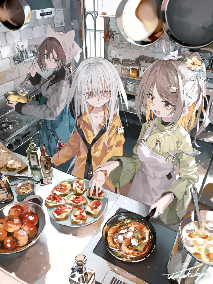 This is a pixiv picture whose title is Cooking.