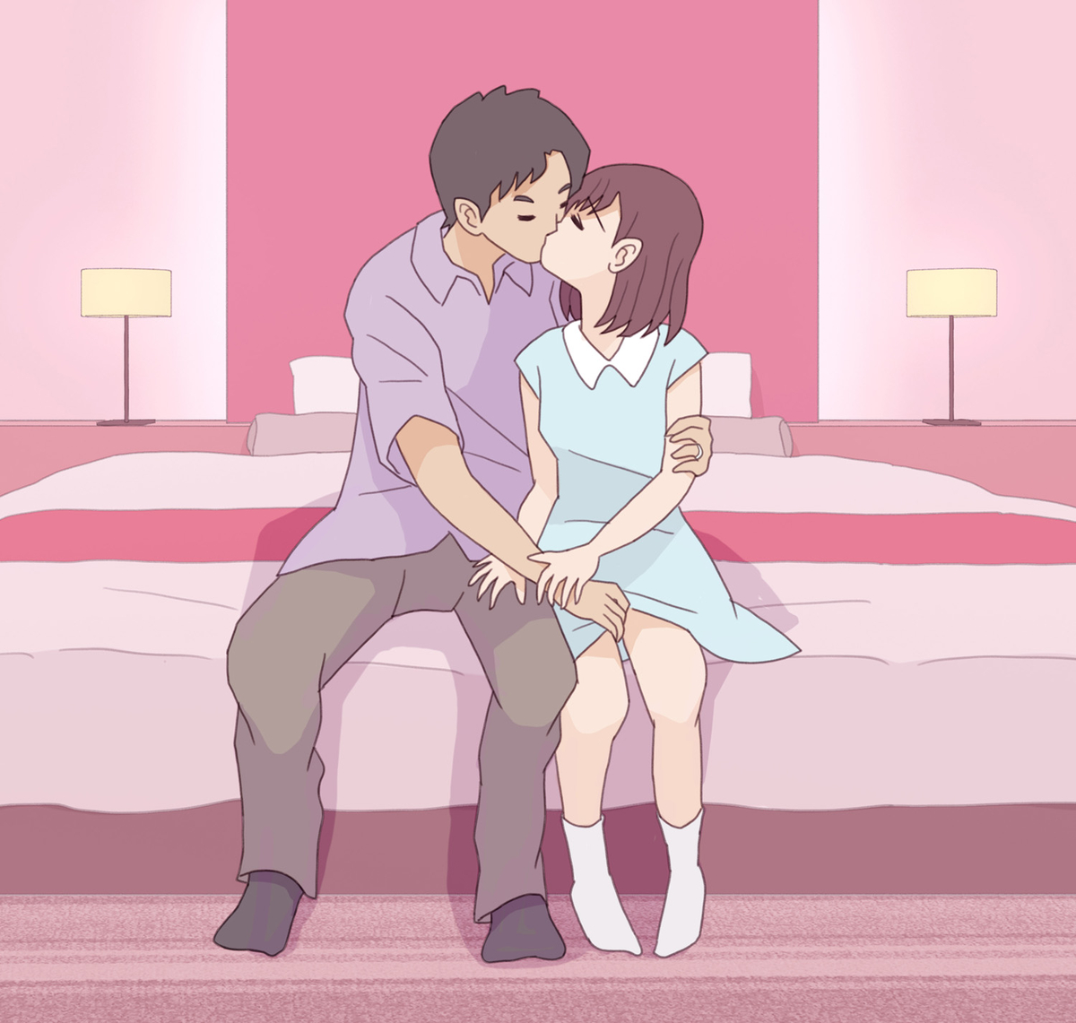 This is a pixiv picture whose title is 禁断の愛.