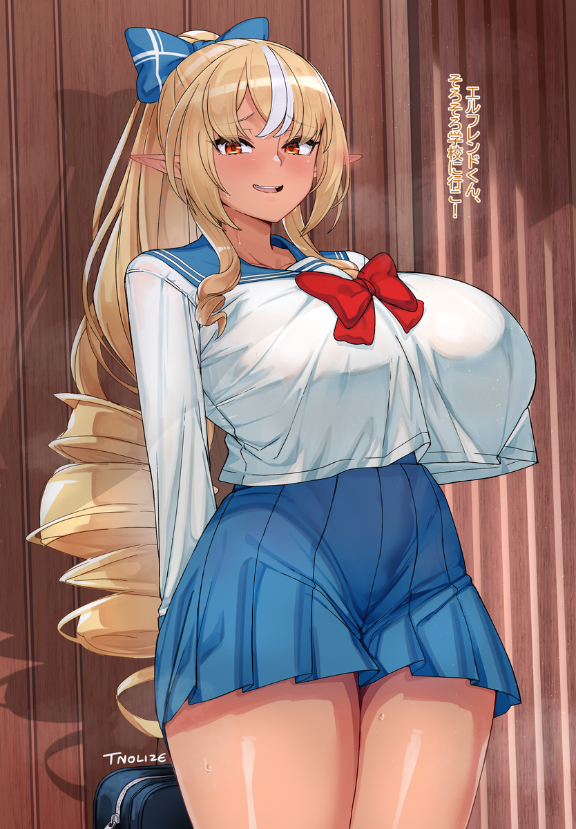 This is a pixiv picture whose title is 制服フレア🔥🧡.