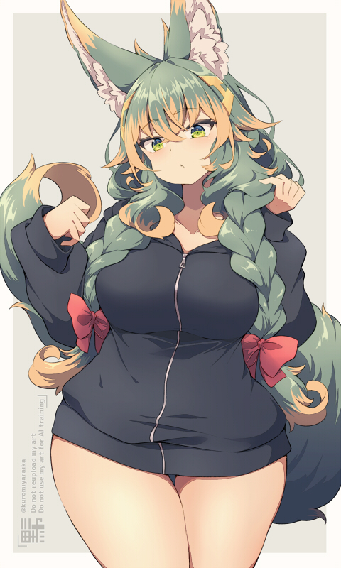 This is a pixiv picture whose title is おさげな雷華ちゃん.